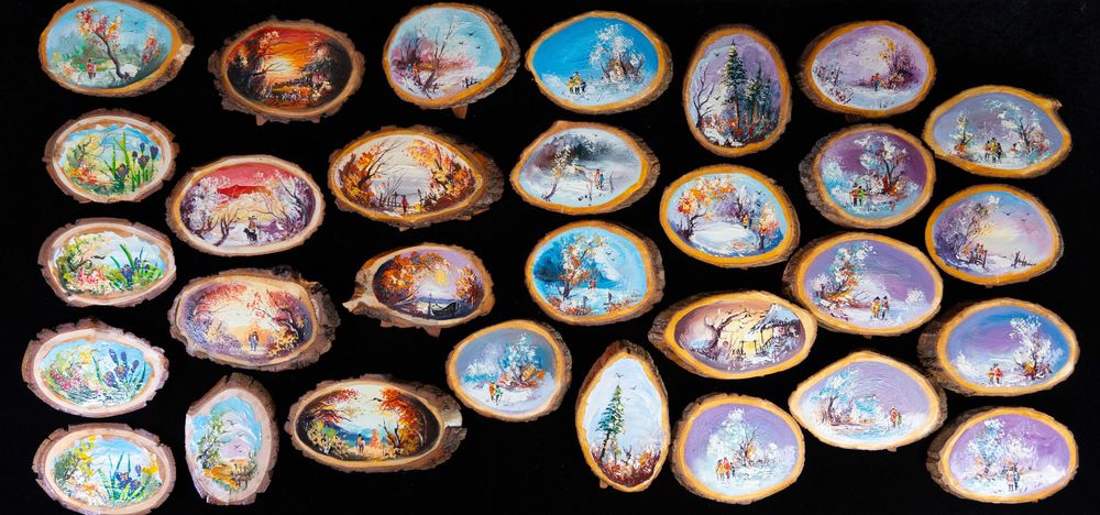 Picturi facute in ulei pe lemn si panza