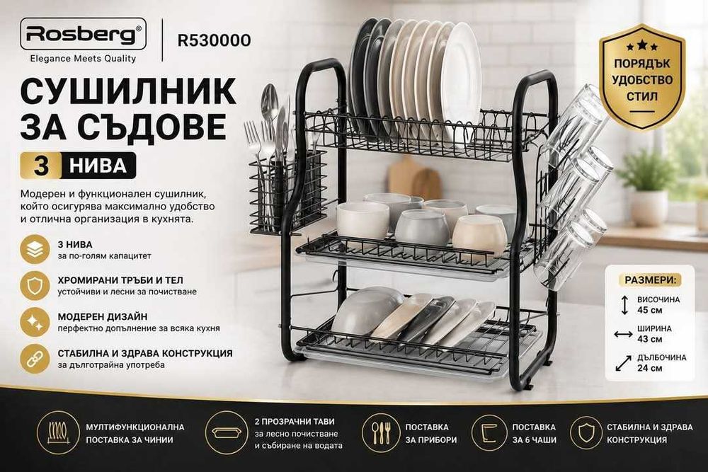 Триетаен сушилник за съдове