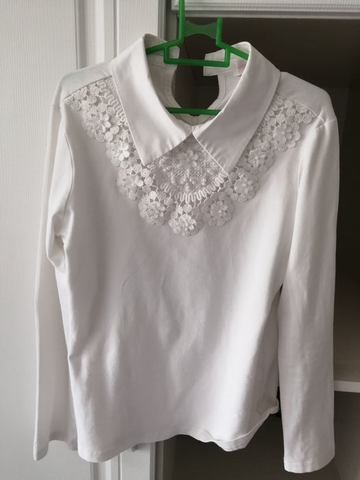 Школьная рубашка и лонгслив на девочку  на рост 122