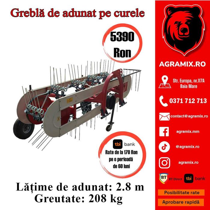 Grebla orizontala de adunat pe curele noua poloneza Agramix