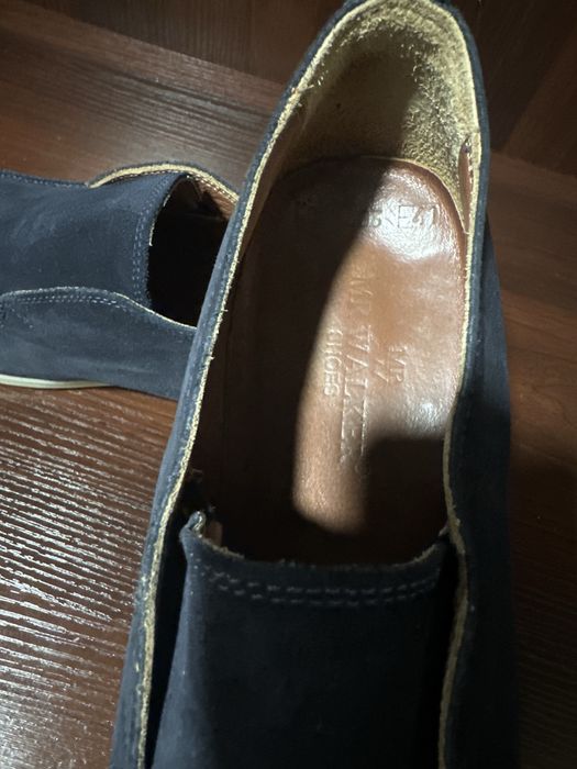 Мужские лоферы замшевые, синие