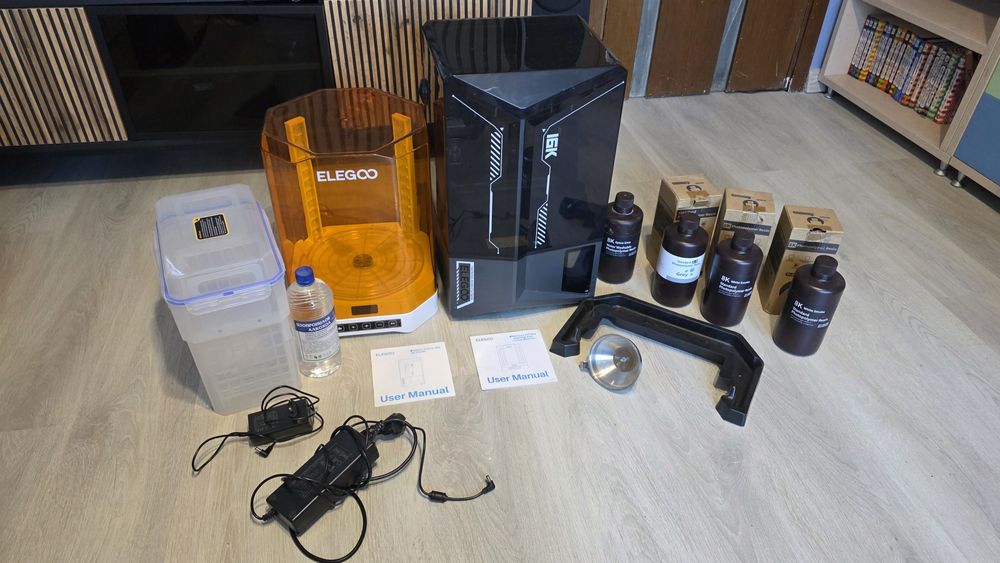 Комплект смолен SLA 3д принтер ELEGOO Saturn 16k и станция 2-в-1