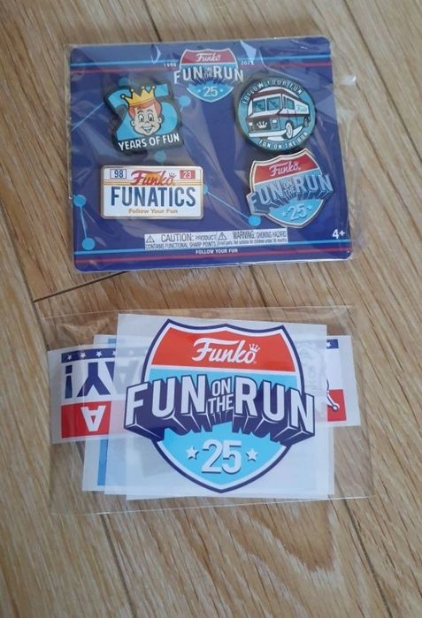 Funko Pop Fun On The Run,  Pin and Sticker