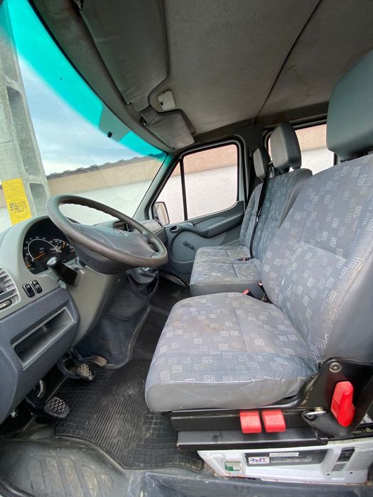 Mercedes Sprinter 2.2 CDI, prelată, 7 locuri, benă aluminiu