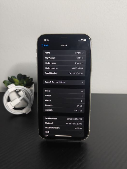 iPhone 11, 64GB Silver • Condiție Bună!  • Complet Funcțional!