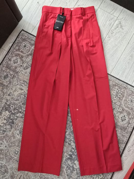 Pantaloni 41% lana Mango, noi, cu eticheta