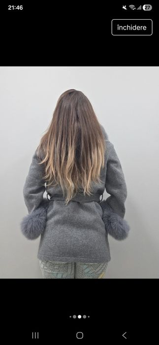 Palton calduros blana naturala