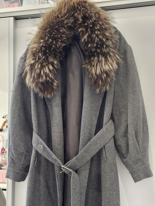 Палто с естествен косъм лисица