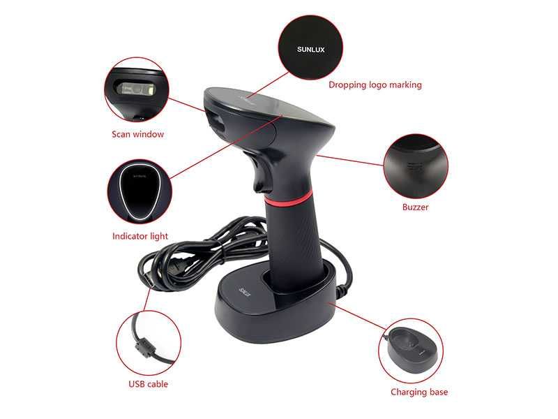 Cititor coduri de bare Wireless SUNLUX XL-9610, 1D - 2D Scanner