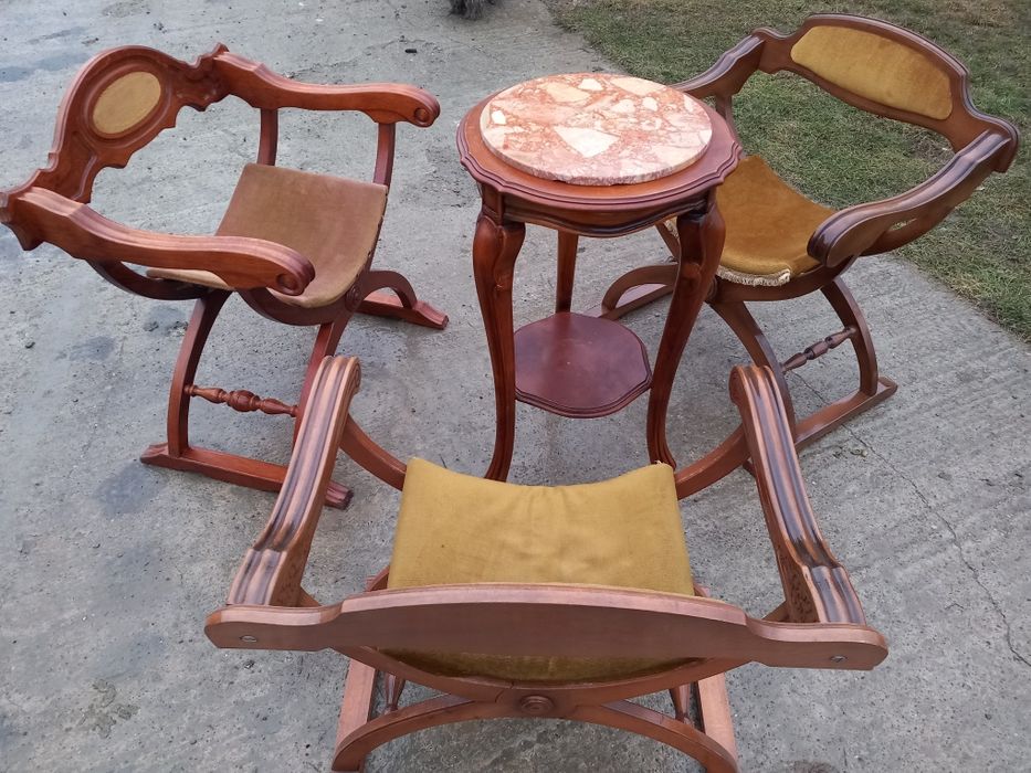 Scaune vintage lemn masiv