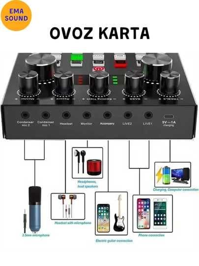 Mikrofon ( BM 800)+Ovoz kartasi ( V8S )