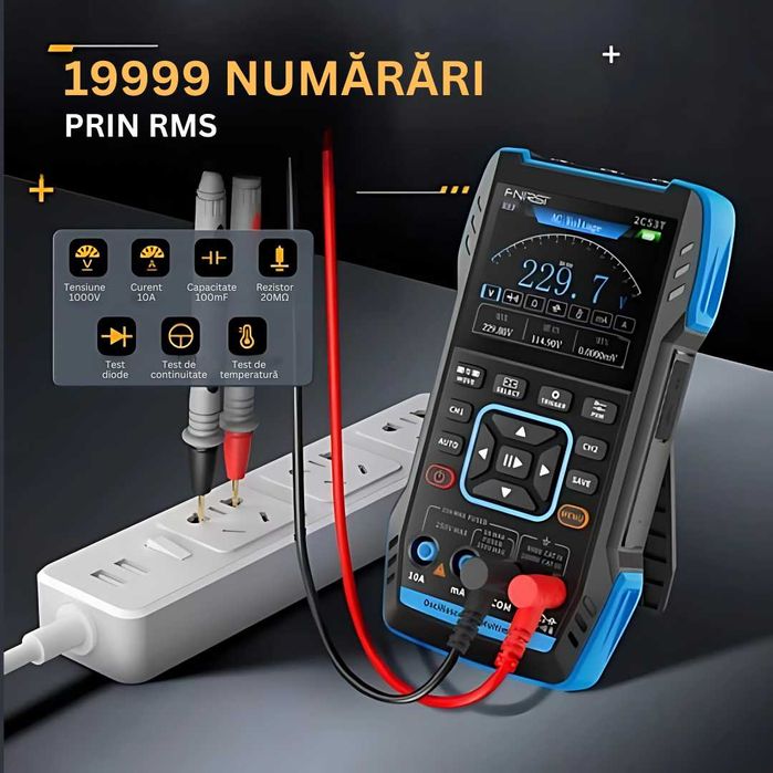 Osciloscop digital cu multimetru si generator de semnal FNIRSI 2C53T