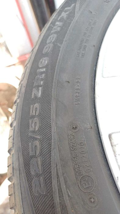 Set 4 jante originale Audi R16 5x112 cu anvelope vara 225/55r16 99W XL