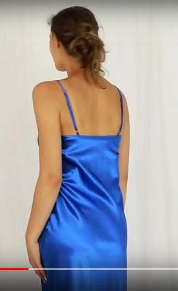 Neglijeu dama sexy lung satin lenjerie lux pijama femei camasa noapte