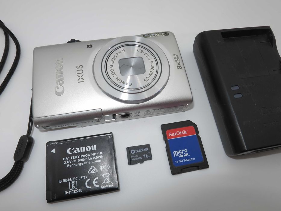Canon IXUS 125 червен компактен цифров фотоапарат FULL-HD видео, 16 мегапиксела, 5х оптичен зум, дигитална камера уникално състояние като НОВА