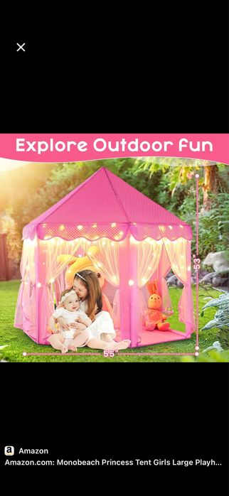 Bolalar uchun Princess Castle o‘yin chodiri