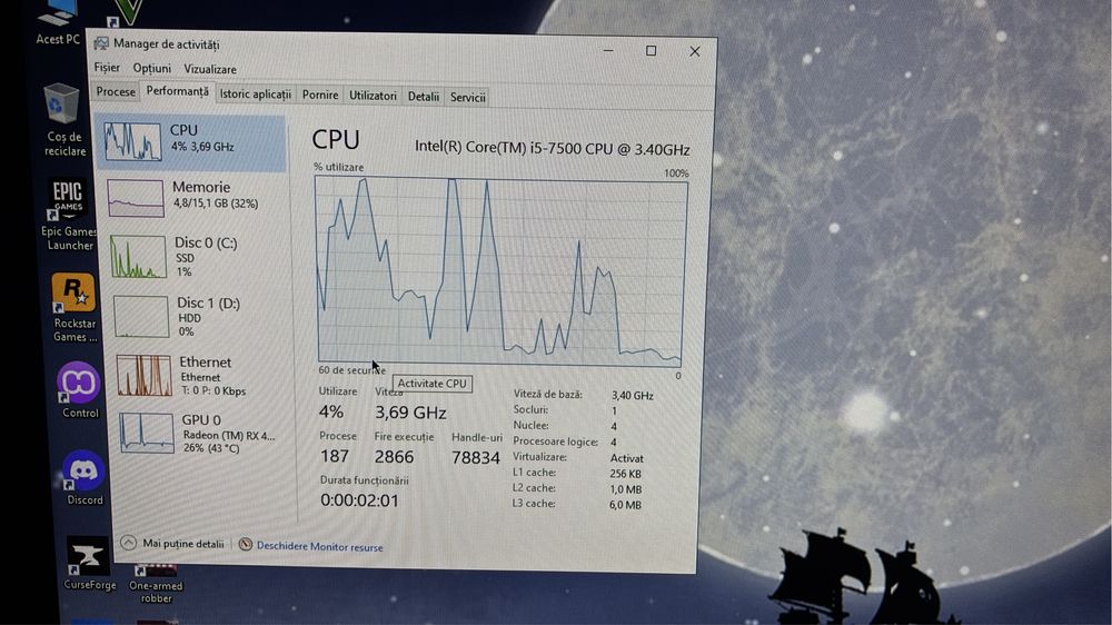 Vând pc cu intel i5 si radeon