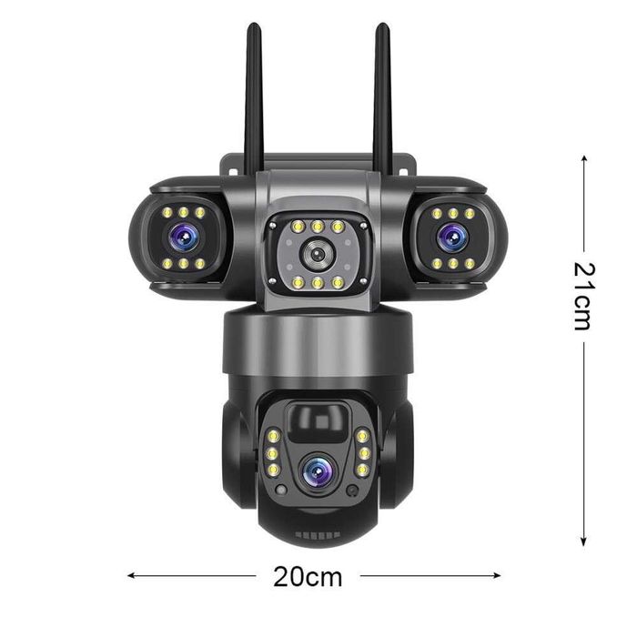 Соларна Охранителна 4G Камера Ultra HD 4K PTZ, Троен Обектив, 12MP