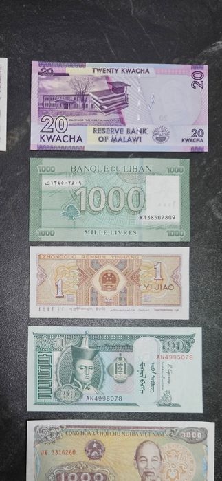 Lot Bancnote Noi, necirculate, diverse tari