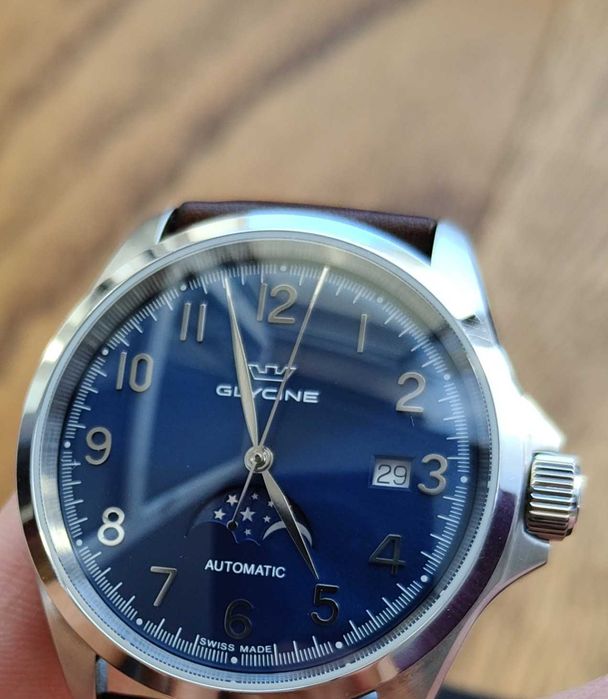 Swiss Glycine Combat classic moonphase, automatic, перфектен, бартер