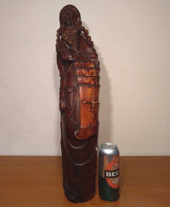 Sculptura in radacina de bambus veche/ Intelept / China/ Piesa Unicat
