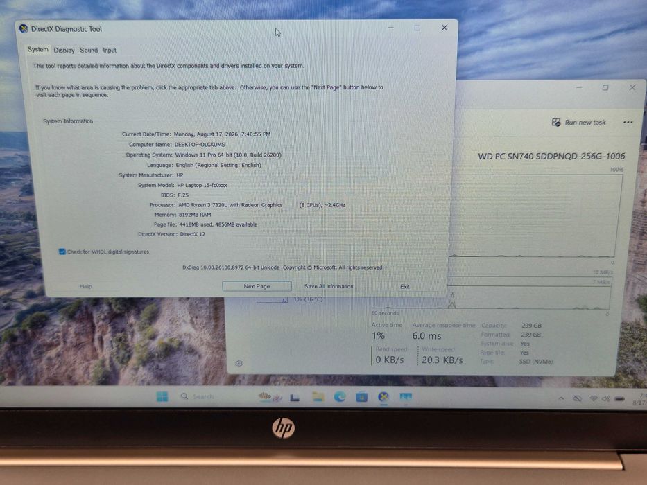 Hope Amanet P10/Laptop HP 15 Ryzen 3 7320U SSD