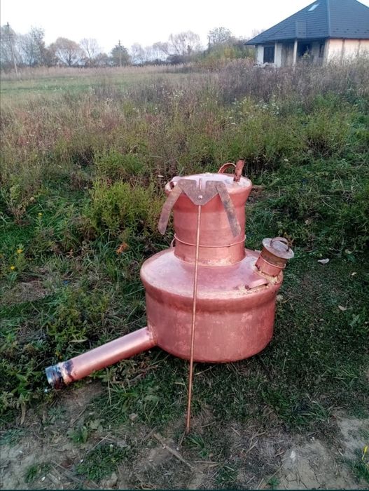 Vând cazan de țuică din cupru alimentar de 100 litri cu fundu 4mm pere