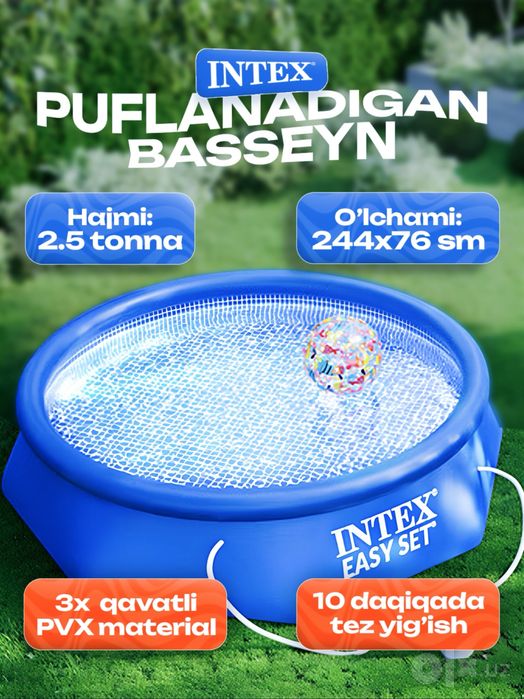 Intex basseyn xovo uriladigan Intex nasos kamplekt