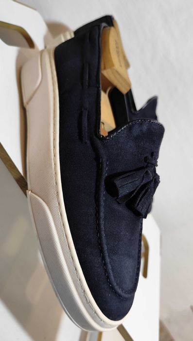 Pantofi sport casual 42.5 43 mocasini slip on Finest Italy piele natur