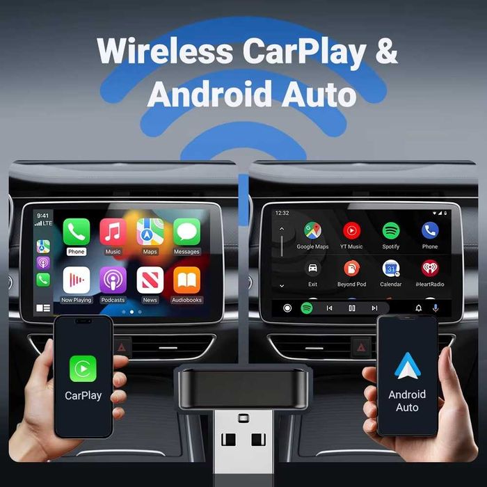 Android auto Carplay адаптер car play android безжичен wireless донгъл dongle Apple carplay Iphone