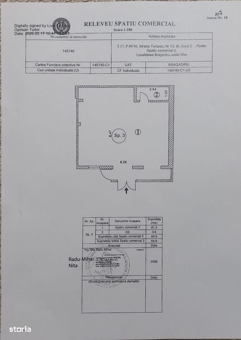 Spațiu comercial de închiriat, 65mp, parter