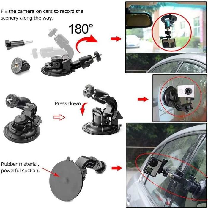 Ventuza auto masina motocicleta pt camera actiune Gopro Hero Insta360