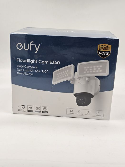 Camera IP Wireless exterior eufyCam Edge 2 FloodLight E340, 3K, IR, Night Vision, alb