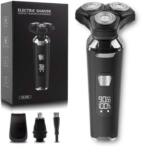 Нова 3 в 1 Мъжка електрическа самобръсначка 4D плаващи глави, бръснене