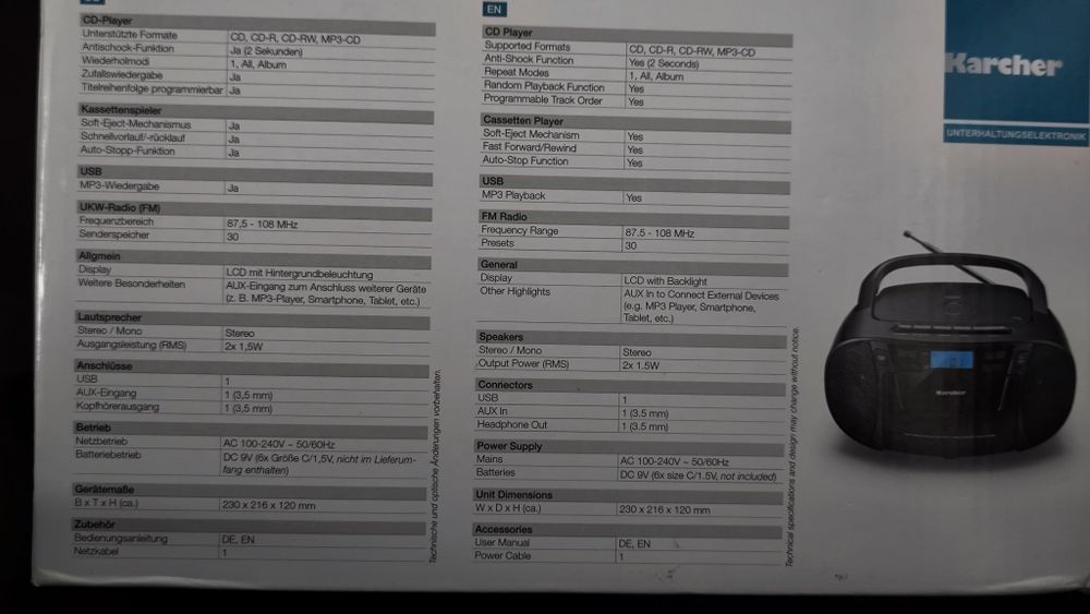 Аудио система Karcher Boombox