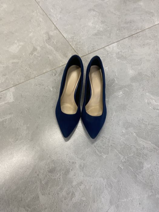 Туфли синие замша