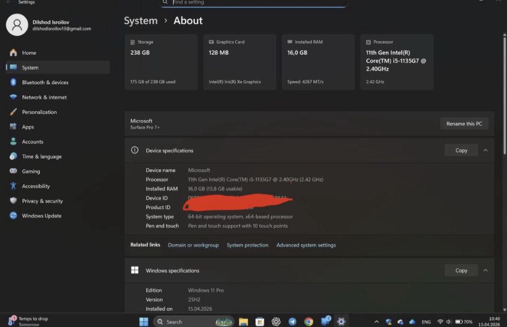 Microsoft  Surface 7 pro plus