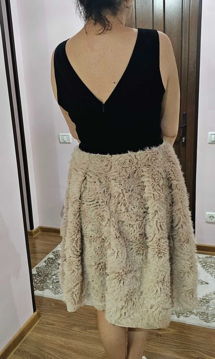 Rochie midi ,catifea si mătase marimea L 42-44