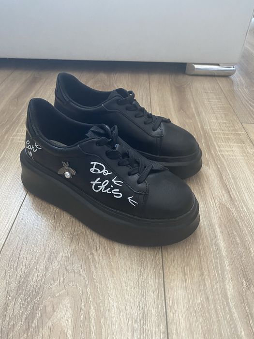 НОВИ Дамски обувки на платформа, естествена кожа