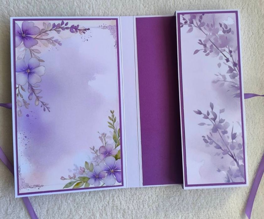 Ръчно изработена бутикова картичка  с място за шоколад (шоколадница)