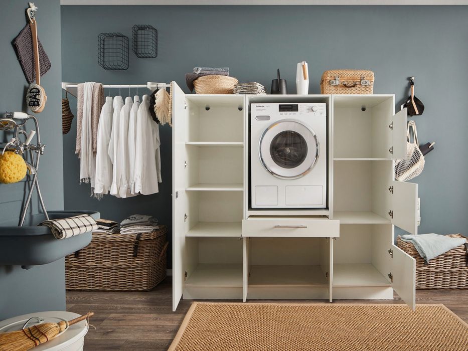 Dulap Masină Spălat Laundreezy, alb, 117.5 cm lățime