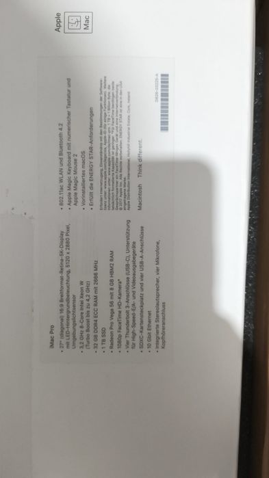 iMac Pro 27” 5K – 8 Core Xeon, 32GB RAM, 1TB SSD, Vega 56 – ca nou