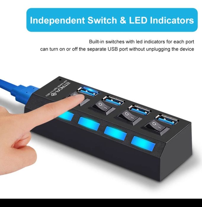 100% Чисто нов  и високоскоростен USB-Hub3.0 дължина на кабела 0.50м