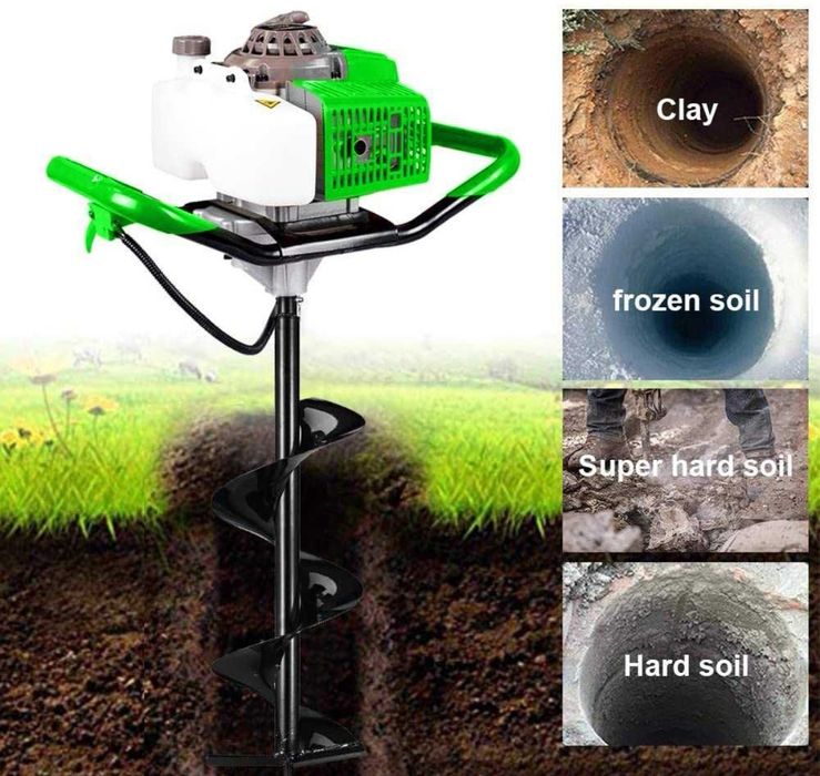 Моторен Свредел 68cc кубика Бензинов Свредел + бургия по избор рамер