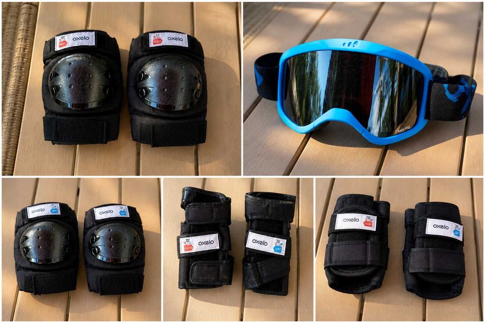 Set protecții Oxelo complet + ochelari ski / sport