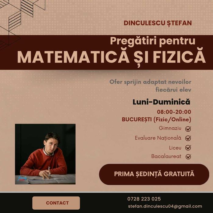 Pregătire școlară la matematică si fizică