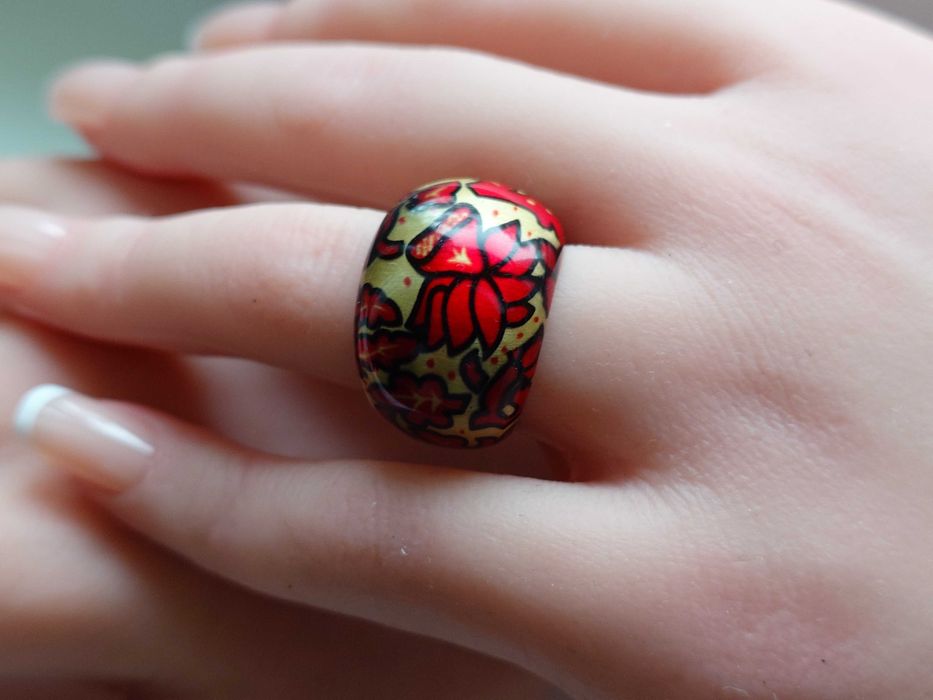 Inel argint cu email colorat – mărimea EU 54.5