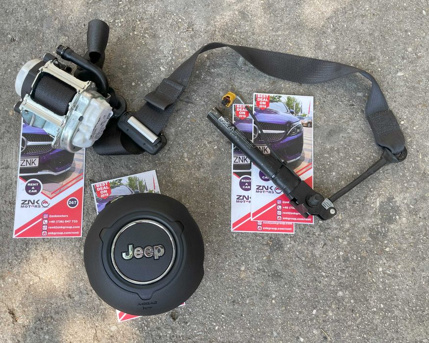 Jeep Wrangler Rubicon airbag volan dual stage - set centuri siguranta