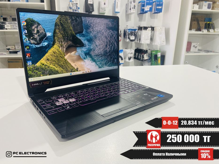 Рассрочка! Asus TUF Gaming 15 - Core i5-11400H/16Gb/SSD 512Gb/RTX 3080