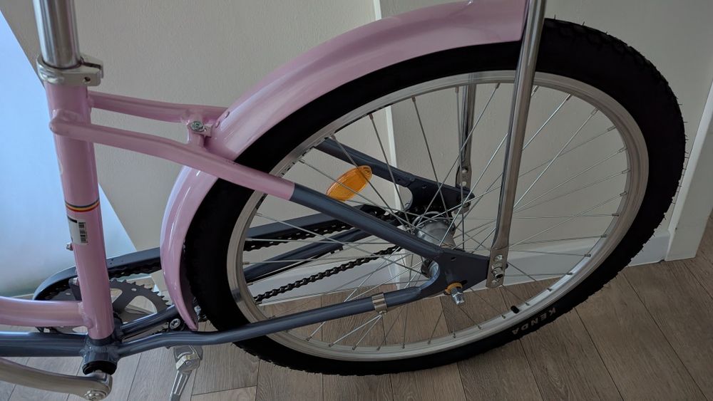 Bicicleta Pegas Strada 2, Cadru aluminiu, 3 viteze, Roz Bujor